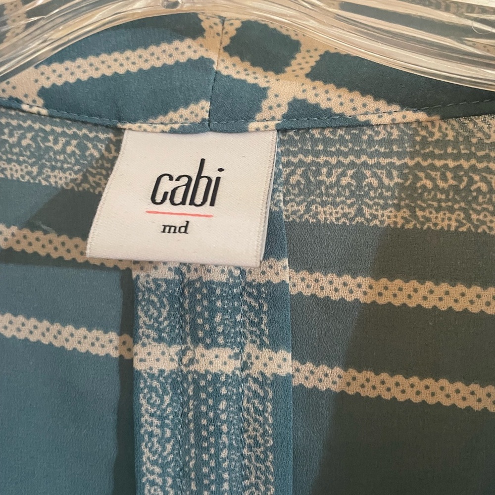 Cabi Windowpane Wrap Top Medium - image 3